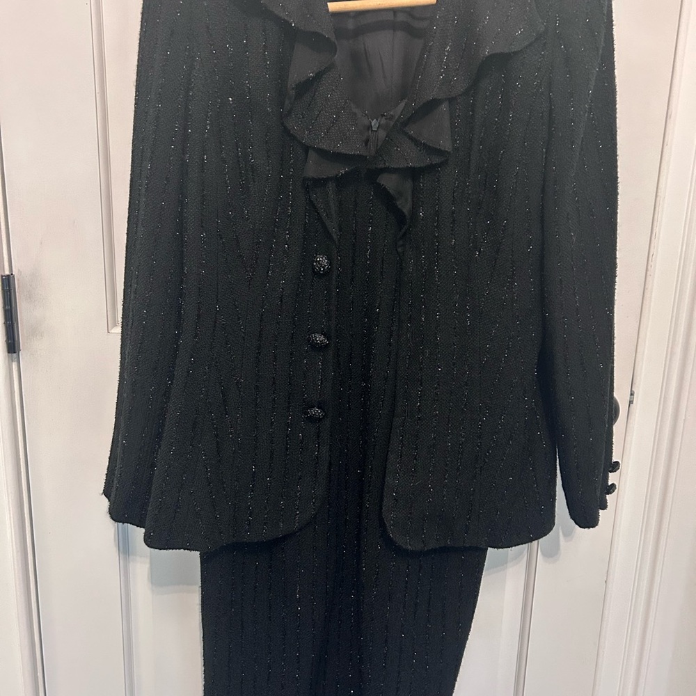 Victor Costa for Nahdree for Nieman Marcus Sparkle Ruffle Collar dress Suit 6